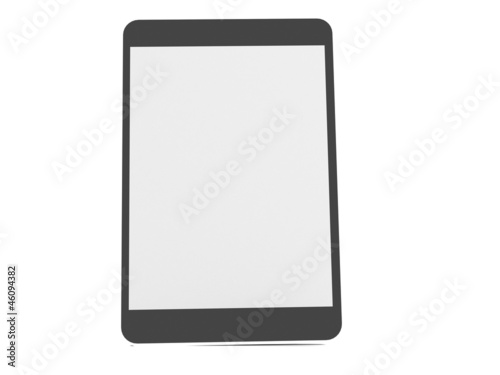 Black abstract tablet computer (tablet pc) on white background,