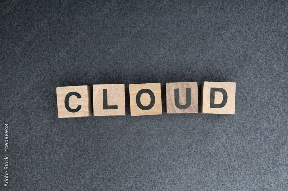 Cloud, top view black background Cloud, top view black background