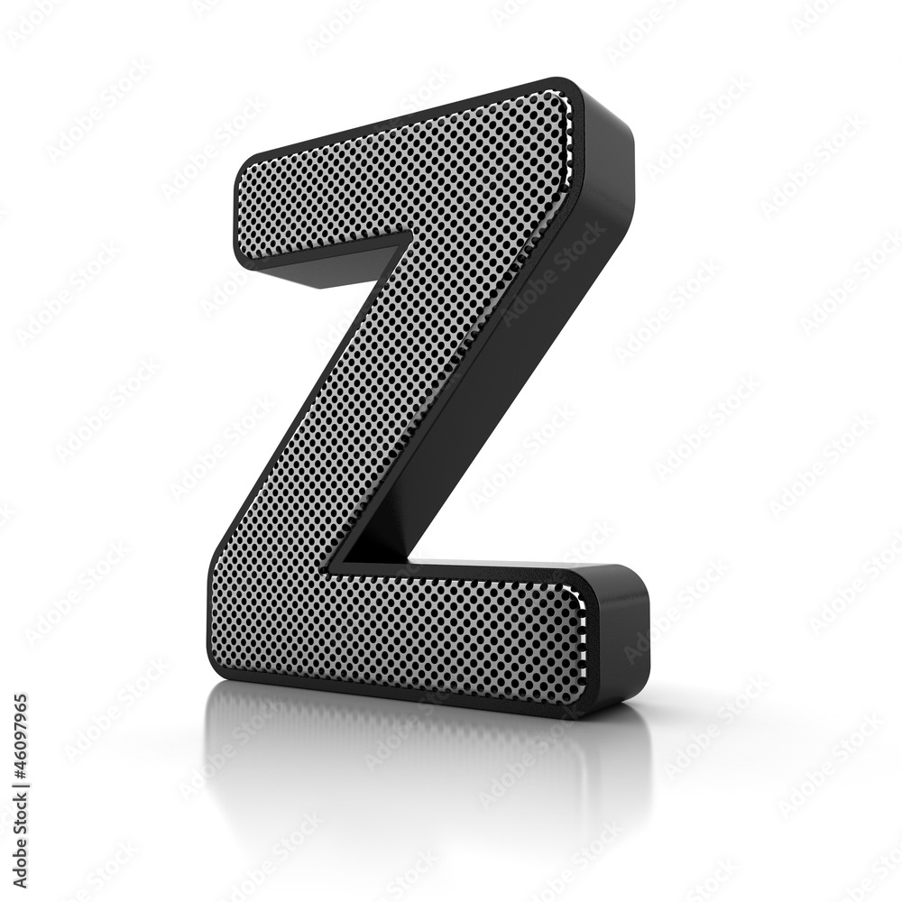 Letter Z as a perforated metal object over white ilustración de Stock |  Adobe Stock