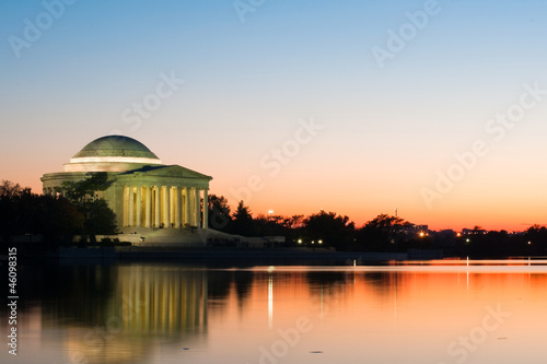 Urban peace. Jefferson Memorial at sundown. Washington DC. photo