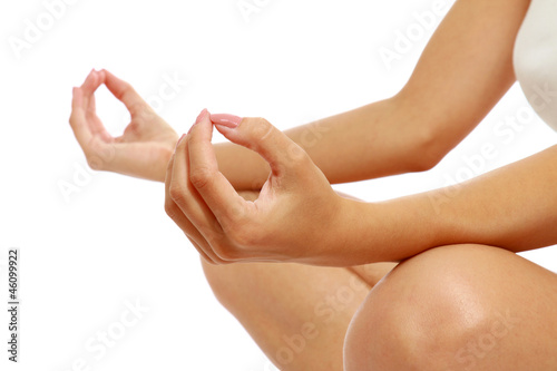 A lotus position in practise of yoga