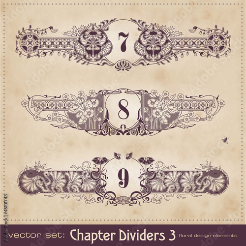 retro floral chapter dividers 3 (series)