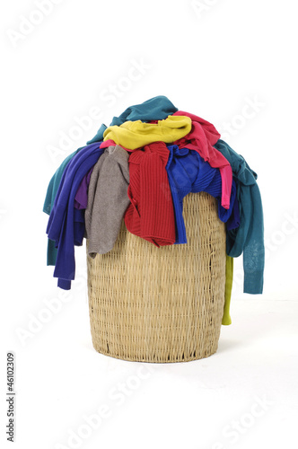 Isolated basket full of colorful shirt