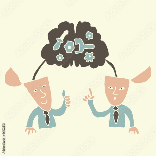 business concept: sharing ideas in team