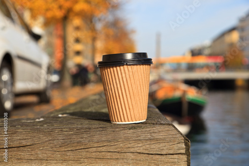 Photography coffee cup in the city