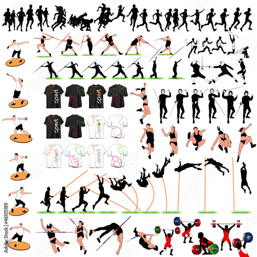 88 Sport Silhouettes and T-shirts Set
