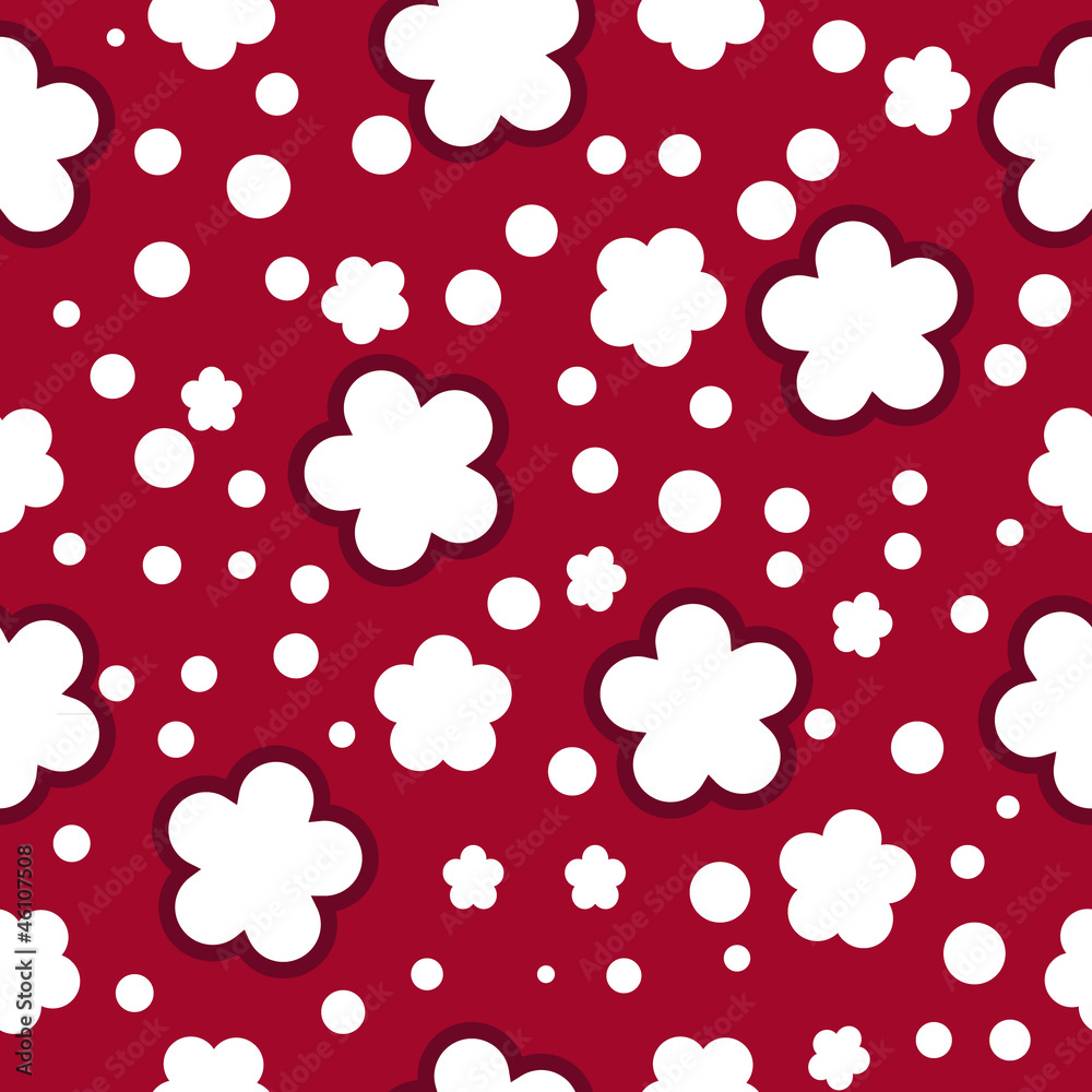 red seamless pattern with flowers red seamless pattern with flowers