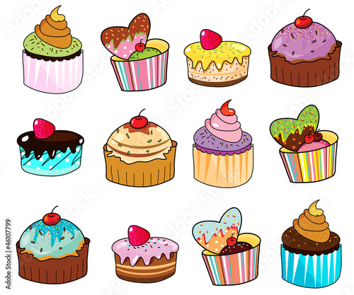 fancy cup cake hand drawn