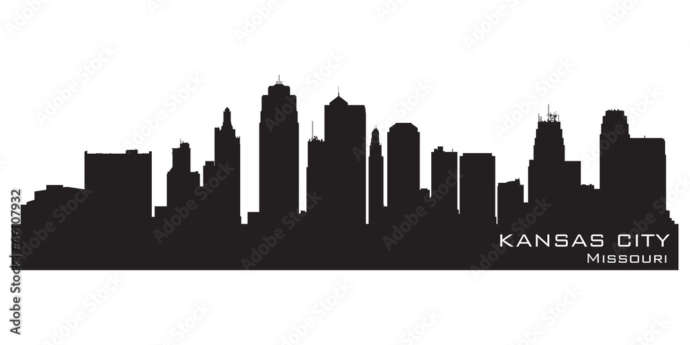 Kansas City, Missouri skyline. Detailed vector silhouette