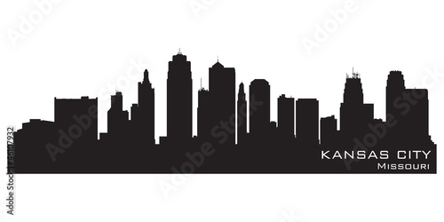 Kansas City, Missouri skyline. Detailed vector silhouette photo