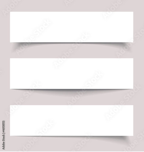 Banners with shadows, vector illustration