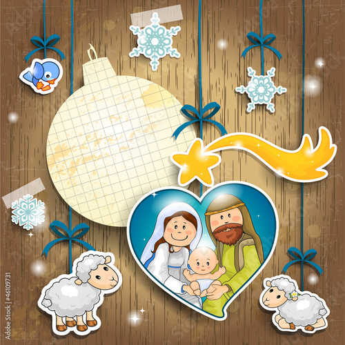 Collage background wood crib
