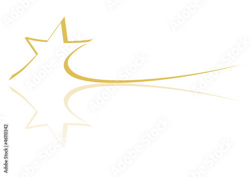 Stella oro stilizzata con riflesso photo
