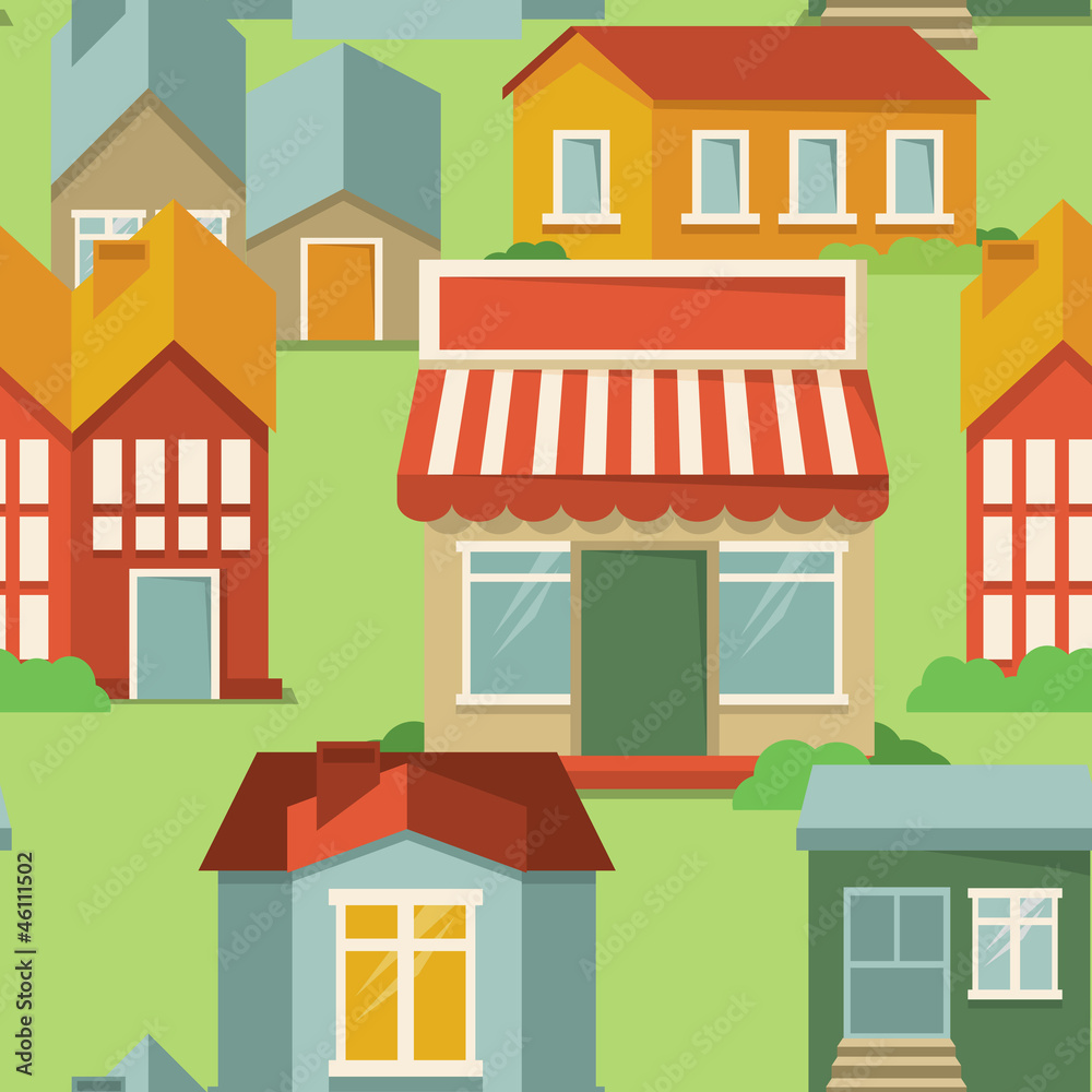 seamless pattern with cartoon houses seamless pattern with cartoon houses