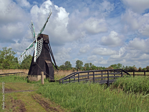 17th century wooden wind driven fen drainage pump.
