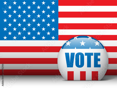 USA Vote Background with American Flag