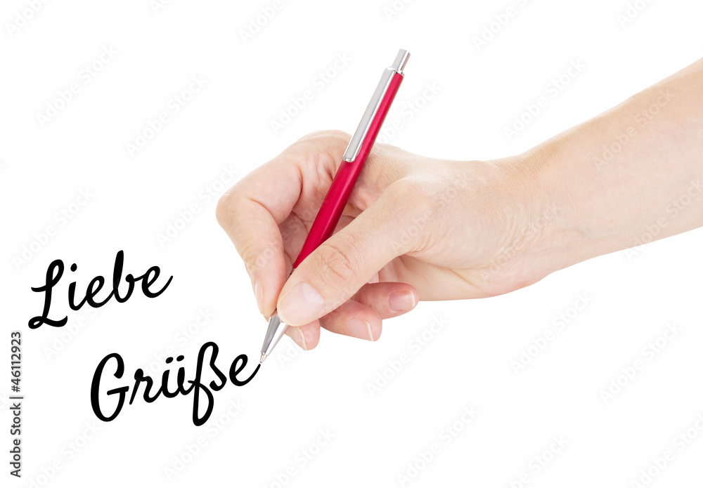 Hand with pen isolated on white background Hand with pen isolated on white background