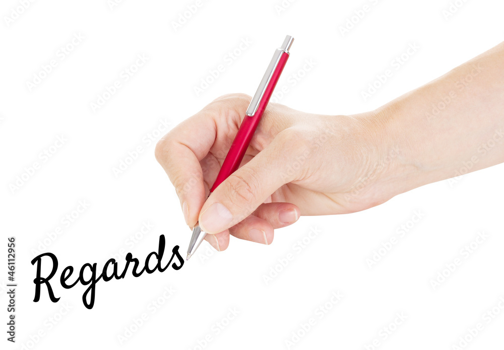 Hand with pen isolated on white background Hand with pen isolated on white background