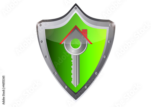real estate business concept  key house in button