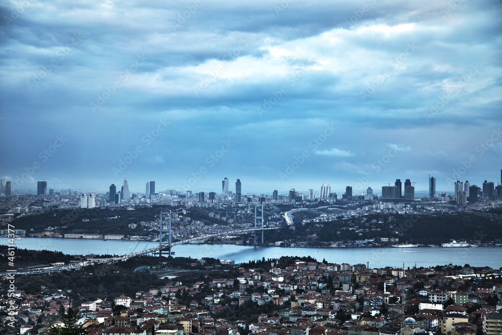 Rainy Istanbul with Bosporus Bridge, HDR shoot