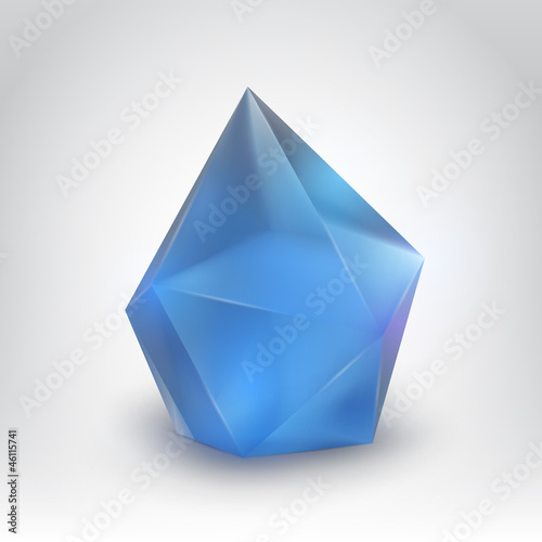 Blue crystal (Vector illustration of a realistic gemstone)