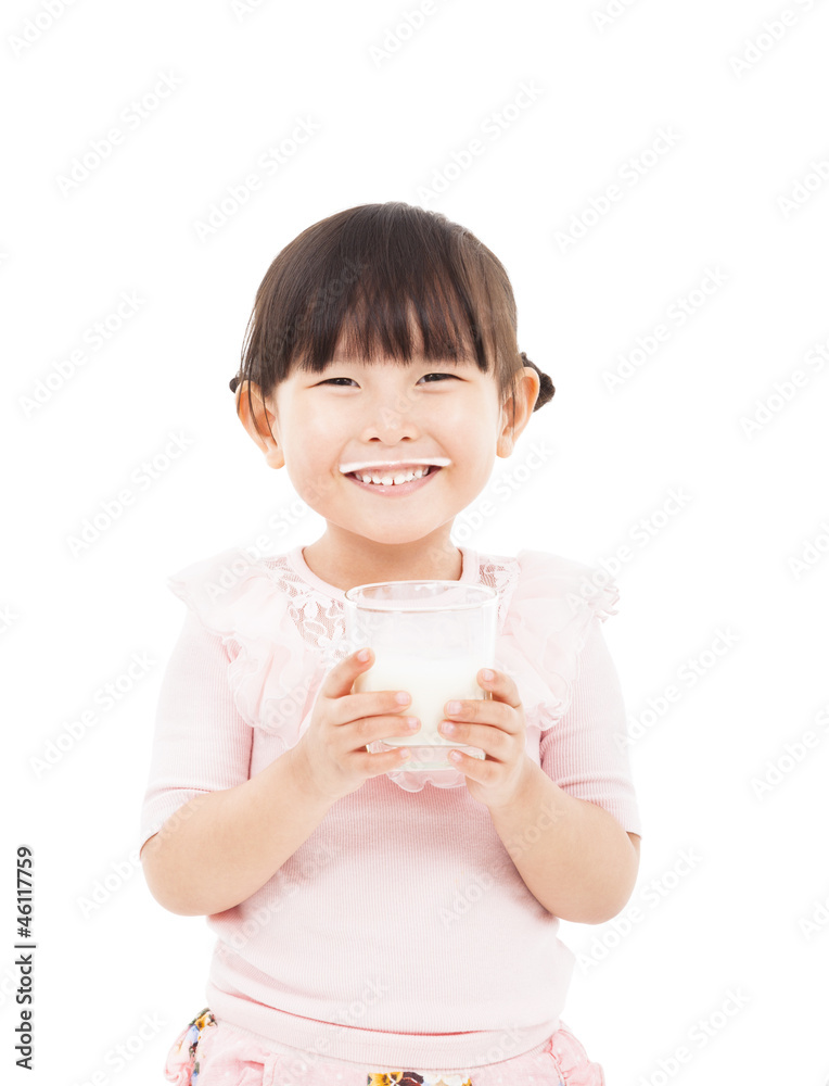 asian little girl holding a glass of fresh milk asian little girl holding a glass of fresh milk