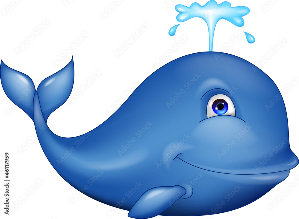 Fototapeta premium Blue whale cartoon