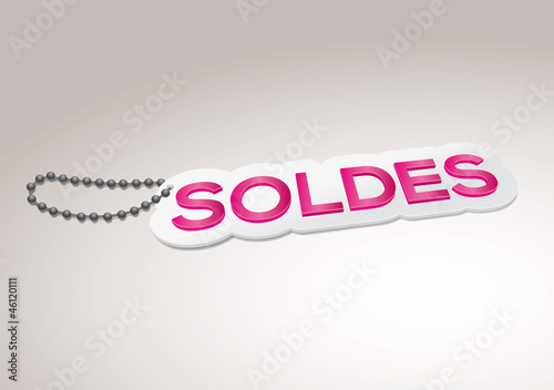 Porte-clés, étiquette à chaine soldes en 3D