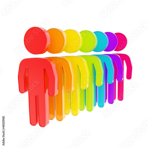 Rainbow colored human figur...