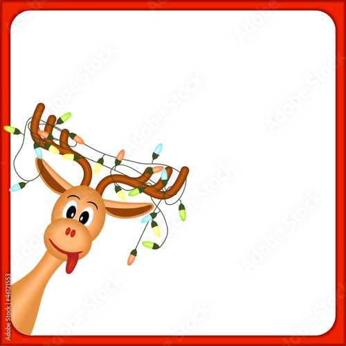 christmas reindeer with electric lights in antlers