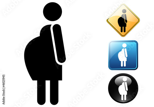 Pregnant woman pictogram and icons