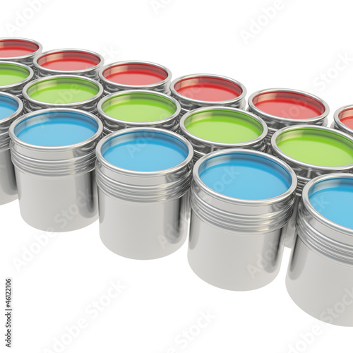 Buckets full of paint over ...