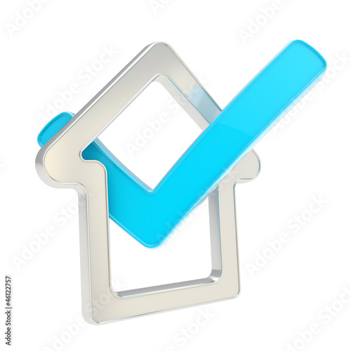 Checked house emblem with y...