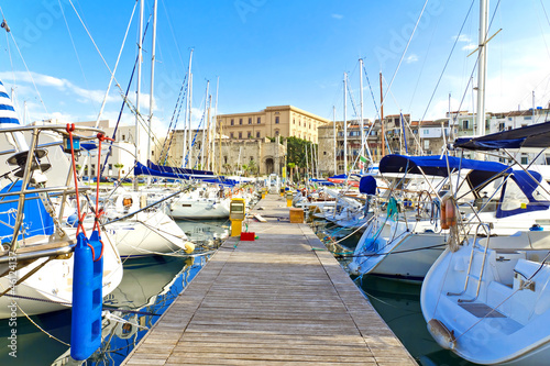 Canvastavla Sailing boats, port of Palermo