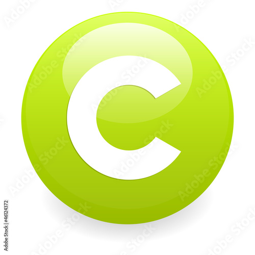 bouton internet copyright icon green