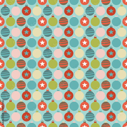 Seamless Pattern Christmas Balls Pattern Retro