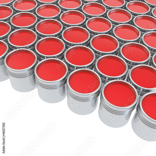 Buckets full of paint over ...