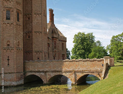 Oxburgh Hall, a moated country house.
