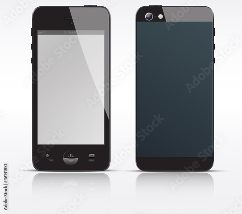 Vector cell, mobile or smart phone, smartphone black