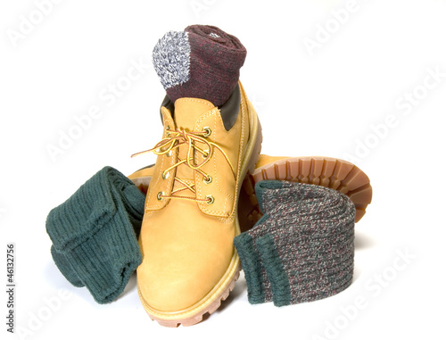 rugged outdoor low cut oxford work shoe boot ragg socks