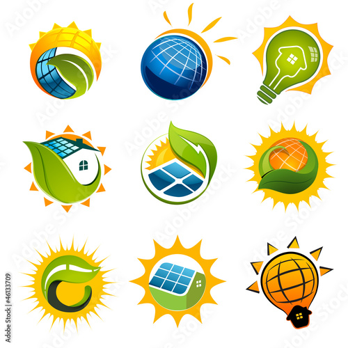 Set of Solar Technology  vector elements