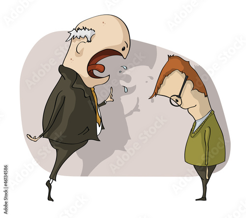 angry boss with employee