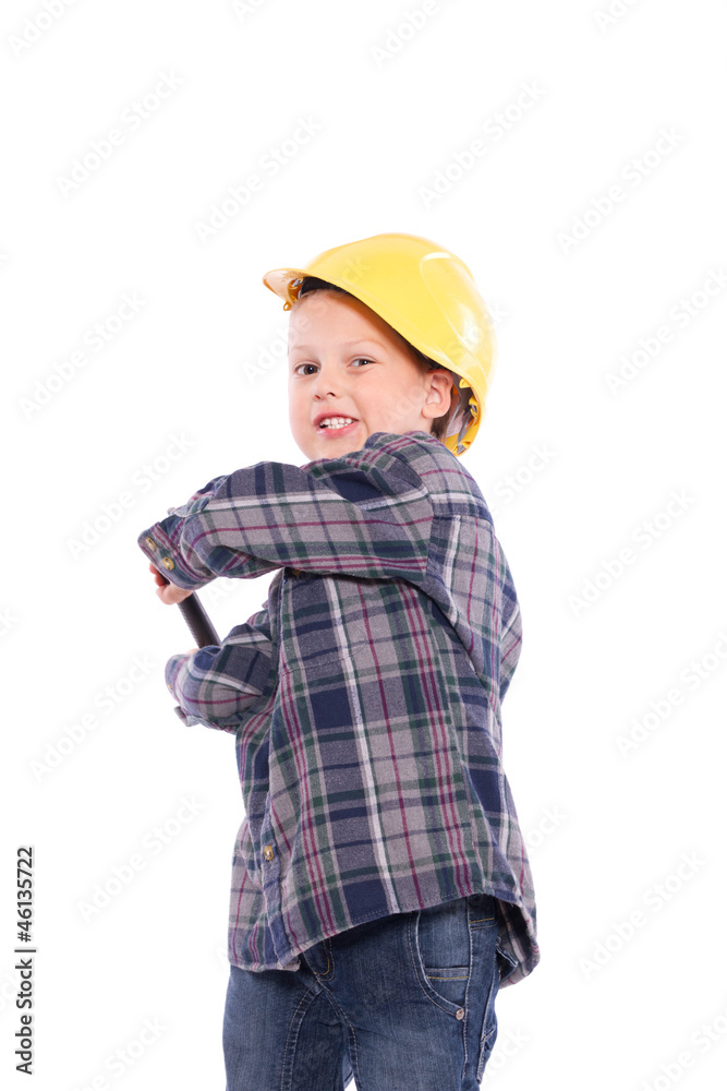 Kind als Handwerker mit Hammer Kind als Handwerker mit Hammer