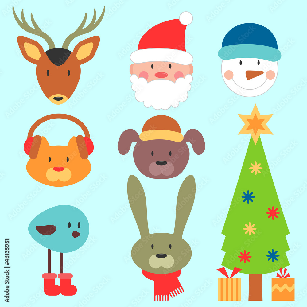 Cute christmas elements set Cute christmas elements set