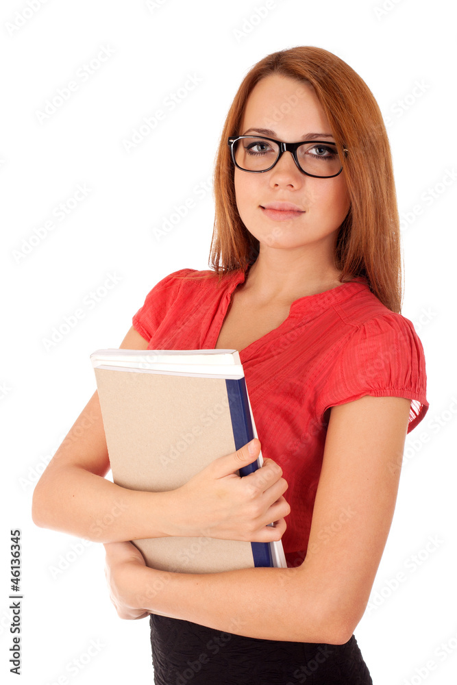Student holding books Student holding books
