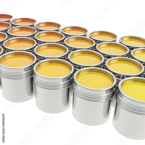 Buckets full of paint over ...