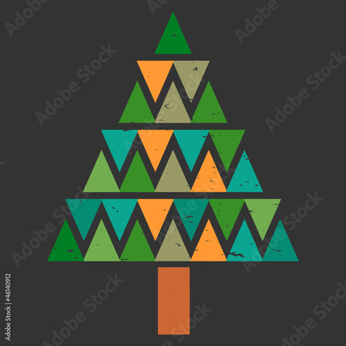 Abstract Christmas tree card