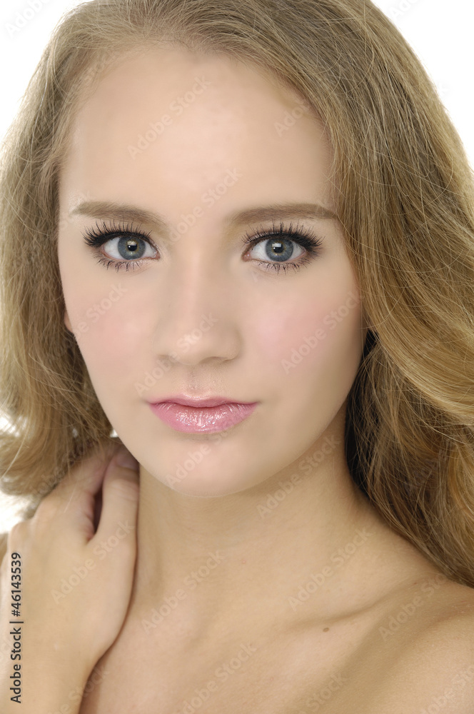 Beautiful brunette face-close up Beautiful brunette face-close up