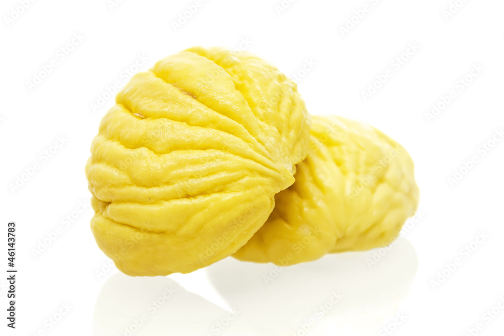 Peeled Chestnuts isolated on white Peeled Chestnuts isolated on white
