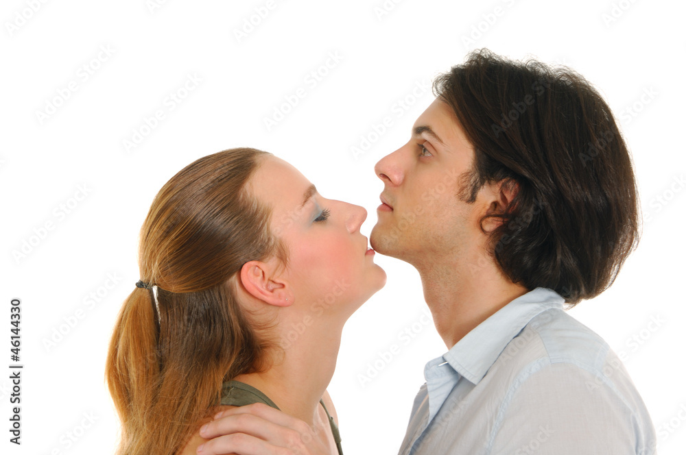 Portrait of a two sexuality beautiful lovers posing at studio Portrait of a two sexuality beautiful lovers posing at studio